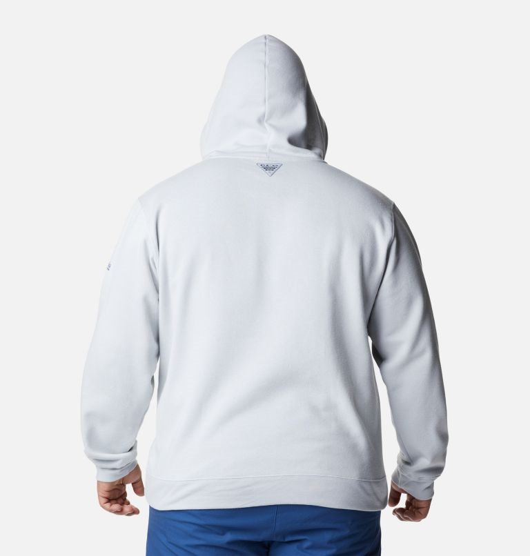 Men's Columbia PFG Fish Flag II Hoodie Light Grey | Plus Size CA-L406L